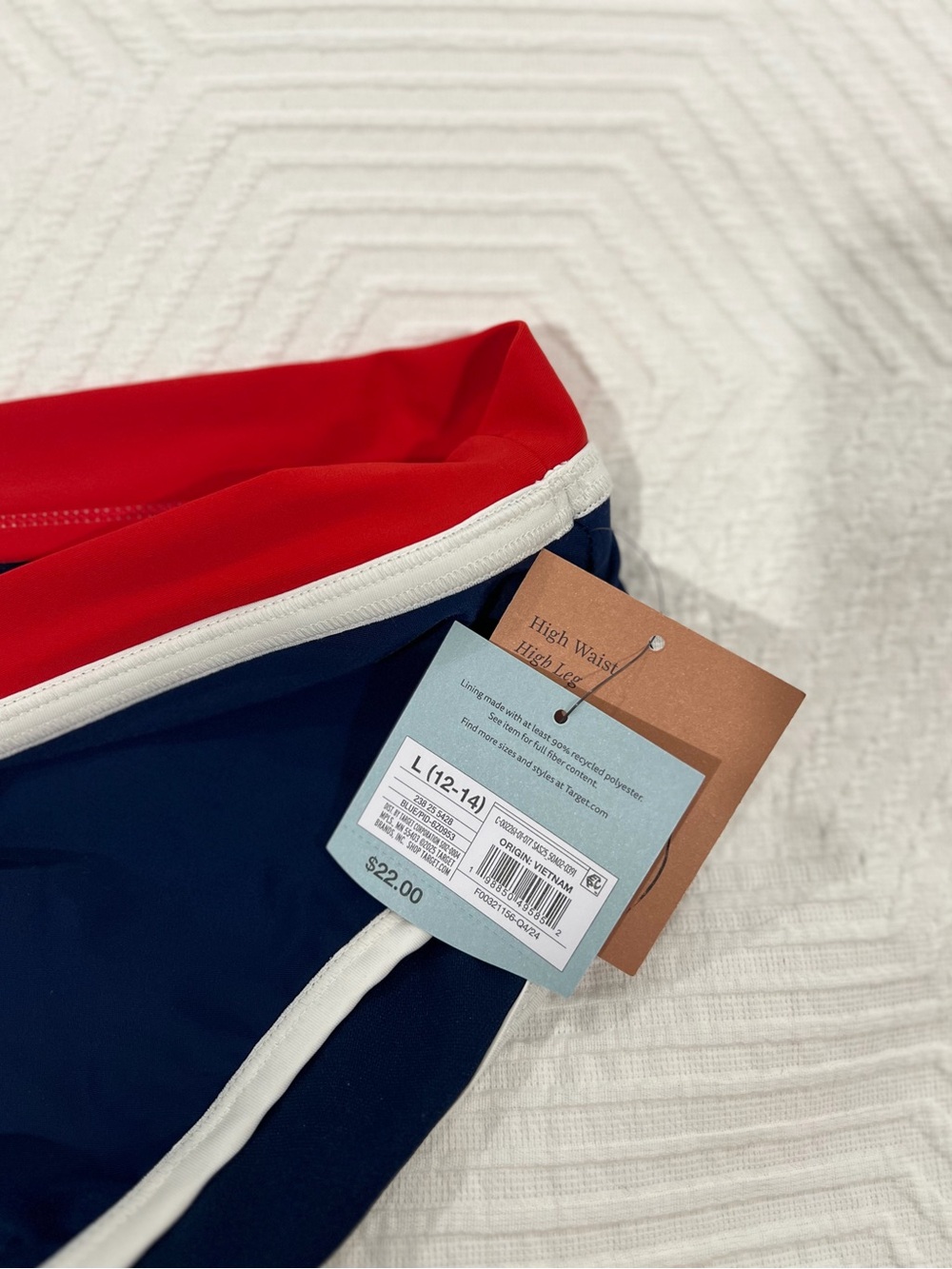 NWT SHADE & SHORE Navy and Red
Bikini with White Trim. Top Med, Bottom Large - Picture 7 of 7